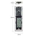 SHUOLE SL-TNP10-P M2 Gen2 Harddisk Kabinet 10Gbps USB3.2 NVMe / SATA Type-C Eksternt SSD-kabinet med Smart Display til Mobil / Tablet