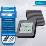 SHUOLE SL-TP19-P M.2 NVMe Enclosure with Smart LCD Display USB 3.2 Gen2 Type-C Hard Drive Case for Laptop Desktop Phone
