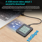 SHUOLE SL-TP19-P M.2 NVMe Enclosure with Smart LCD Display USB 3.2 Gen2 Type-C Hard Drive Case for Laptop Desktop Phone
