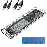 SHUOLE SL-TP10-P M.2 NVMe SSD Enclosure with Smart Digital Display USB 3.2 Gen2 Type-C Hard Drive Case with Dual Cables