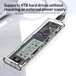 SHUOLE SL-TP10-P M.2 NVMe SSD Enclosure with Smart Digital Display USB 3.2 Gen2 Type-C Hard Drive Case with Dual Cables