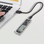 SHUOLE SL-TP10-P M.2 NVMe SSD Enclosure with Smart Digital Display USB 3.2 Gen2 Type-C Hard Drive Case with Dual Cables