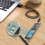 SHUOLE SL-TP10-P M.2 NVMe SSD Enclosure with Smart Digital Display USB 3.2 Gen2 Type-C Hard Drive Case with Dual Cables