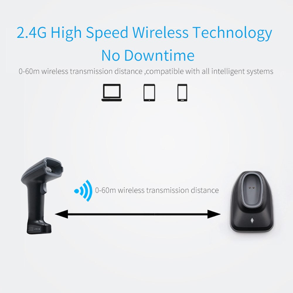 WHS23-M 2.4G Wireless Barcode QR Code Scanner Handheld Bar Code Reader