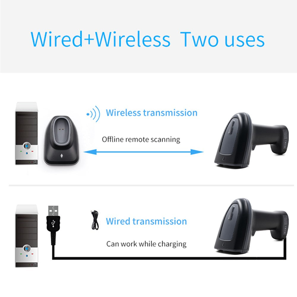 WHS23-M 2.4G Wireless Barcode QR Code Scanner Handheld Bar Code Reader