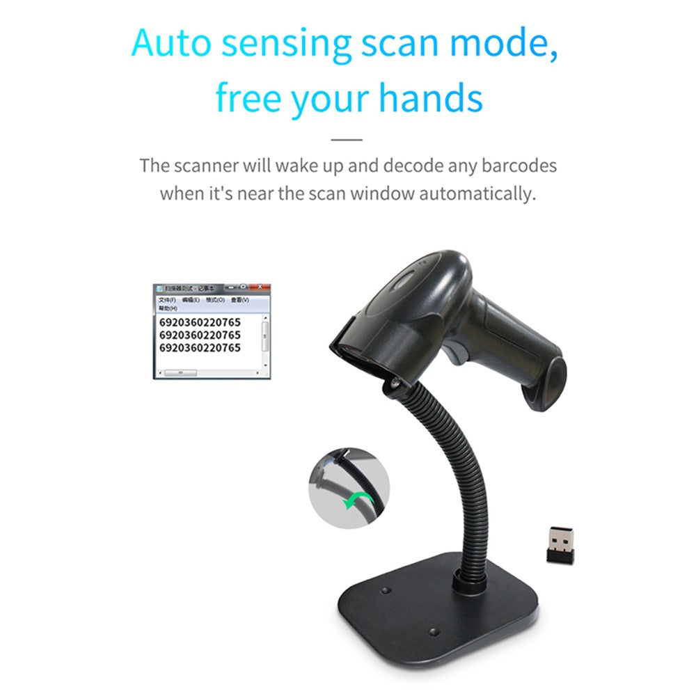 WHS22 Bluetooth-compatible 2.4G Wireless Barcode QR Code Scanner Handheld Bar Code Reader