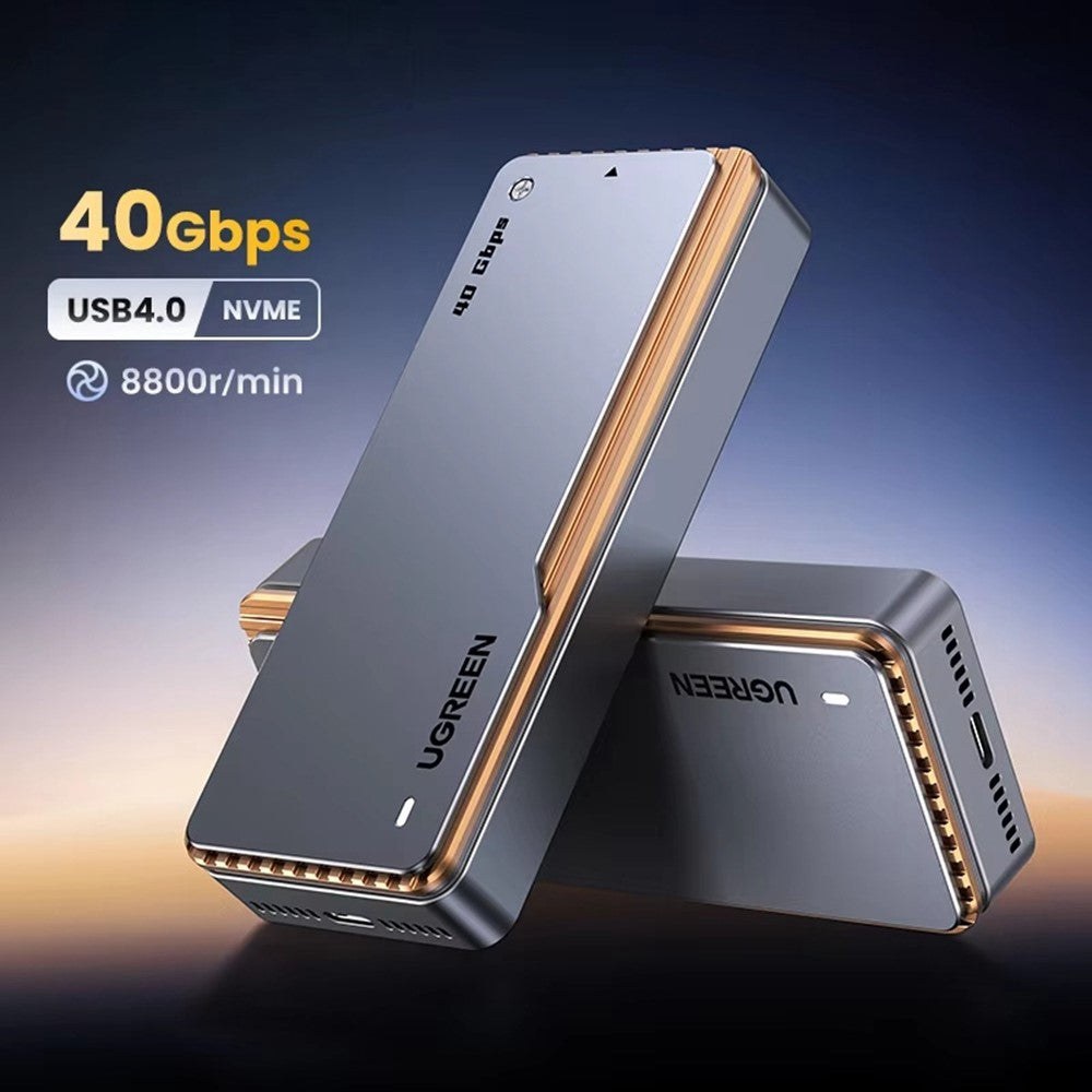 UGREEN CM642-15976 USB 4.0 SSD Enclosure Case 40Gbps M.2 NVMe Hard Disk Case with Turbofan for Mac Windows