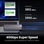 UGREEN CM642-15976 USB 4.0 SSD Enclosure Case 40Gbps M.2 NVMe Hard Disk Case with Turbofan for Mac Windows