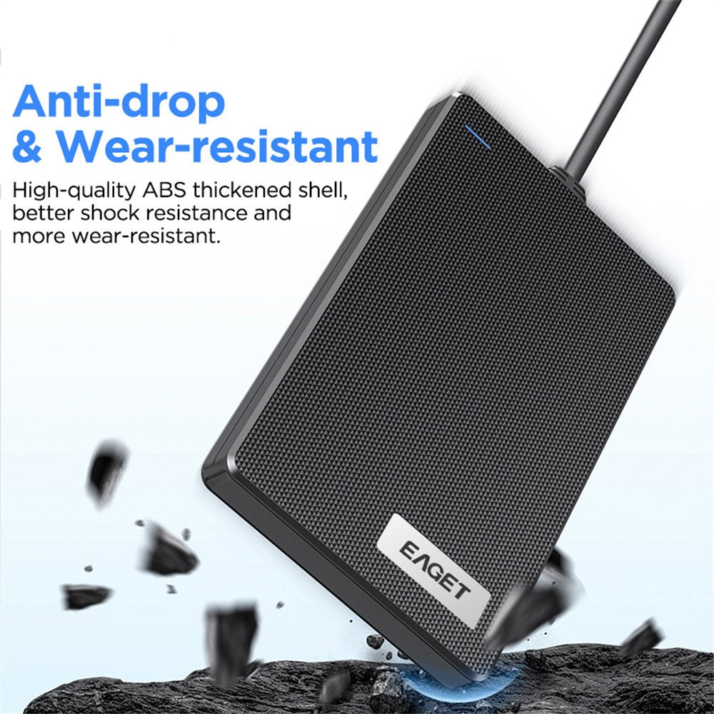 EAGET CE10 2.5 Inch HDD Enclosure USB3.0 SATA External Hard Drive Case with USB-A Cable