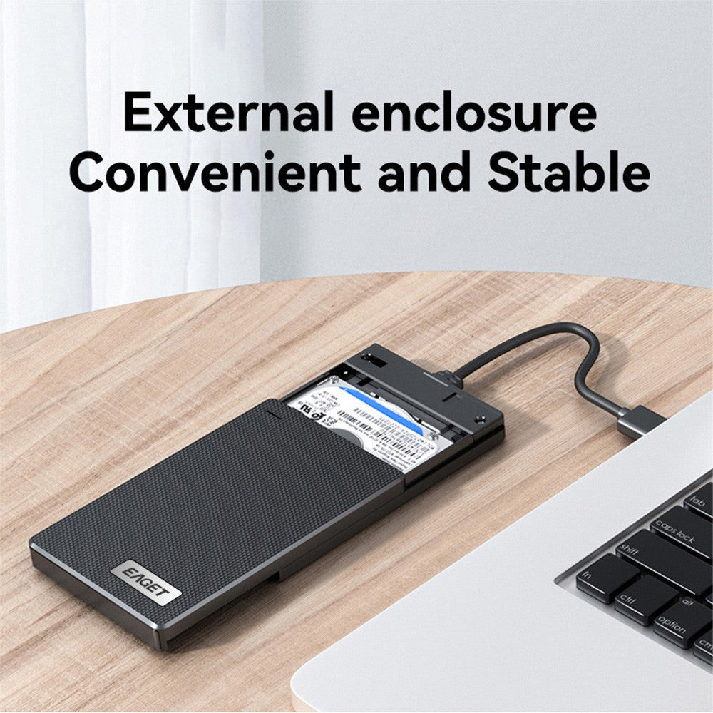 EAGET CE10 2.5 Inch HDD Enclosure USB3.0 SATA External Hard Drive Case with USB-A Cable