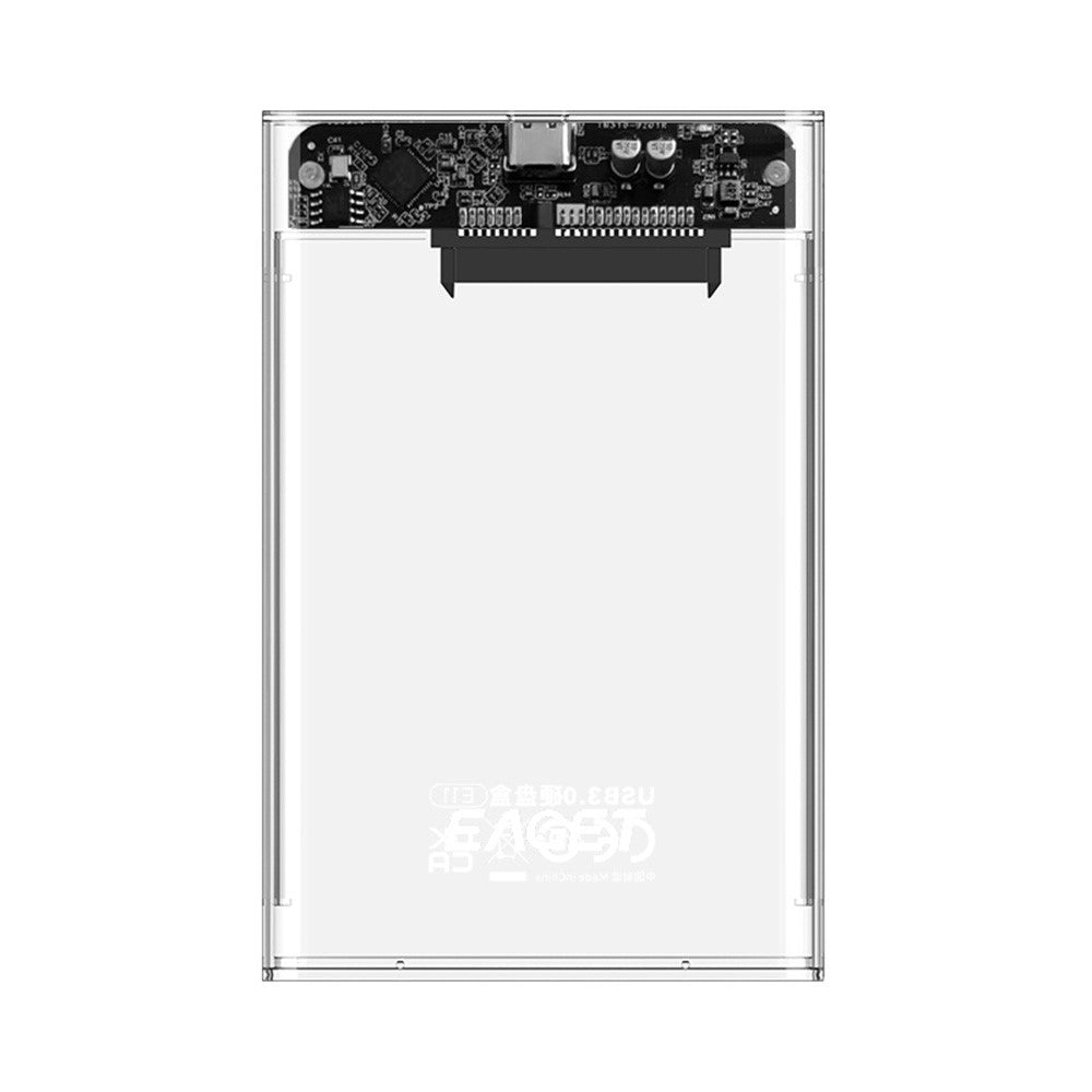 EAGET E11 2.5 Inch SATA External SSD & HDD Enclosure USB-C 3.1 Tool-Free Clear Hard Drive Case