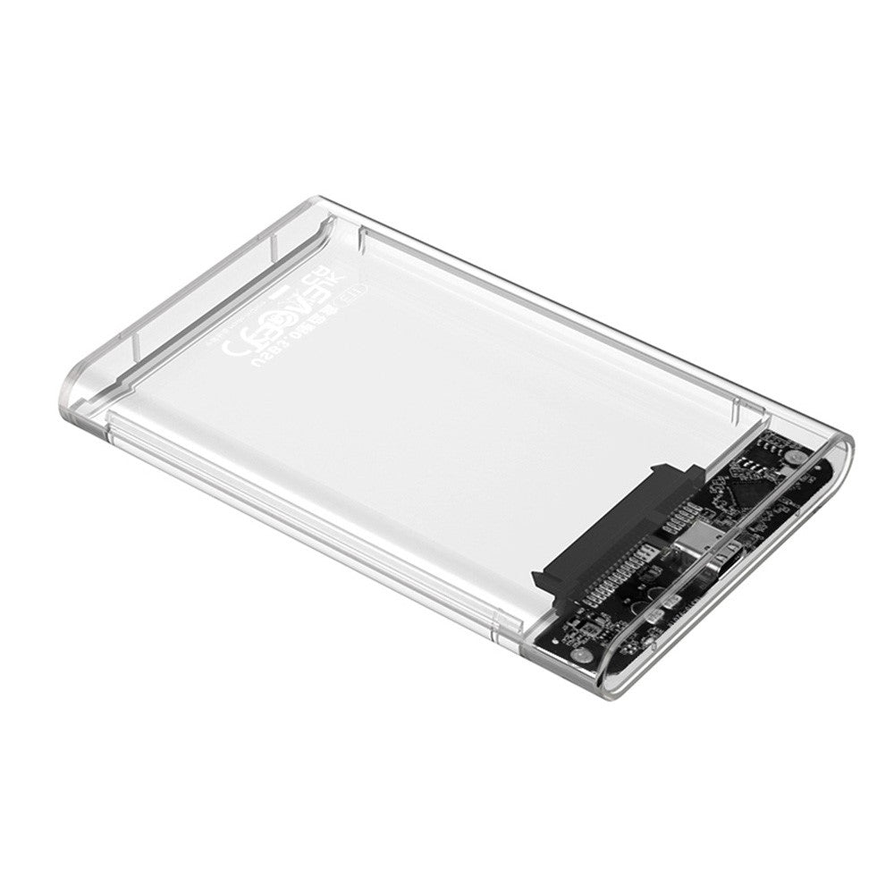 EAGET E11 2.5 Inch SATA External SSD & HDD Enclosure USB-C 3.1 Tool-Free Clear Hard Drive Case