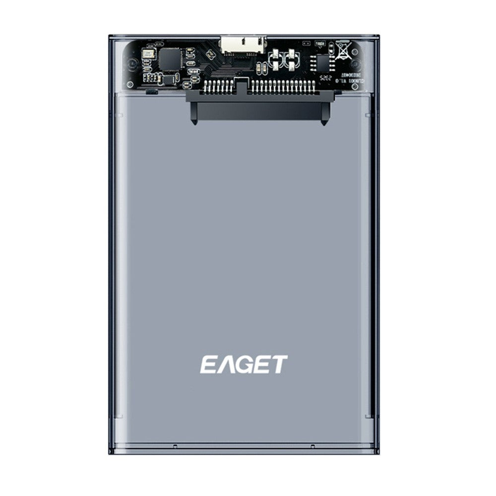 EAGET E15 2.5 Inch SATA SSD & HDD USB 3.0 External Hard Drive Enclosure Transparent PC Hard Drive Case