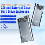 EAGET E15 2.5 Inch SATA SSD & HDD USB 3.0 External Hard Drive Enclosure Transparent PC Hard Drive Case