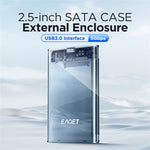 EAGET E15 2.5 Inch SATA SSD & HDD USB 3.0 External Hard Drive Enclosure Transparent PC Hard Drive Case