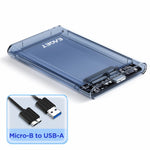 EAGET E15 2.5 Inch SATA SSD & HDD USB 3.0 External Hard Drive Enclosure Transparent PC Hard Drive Case