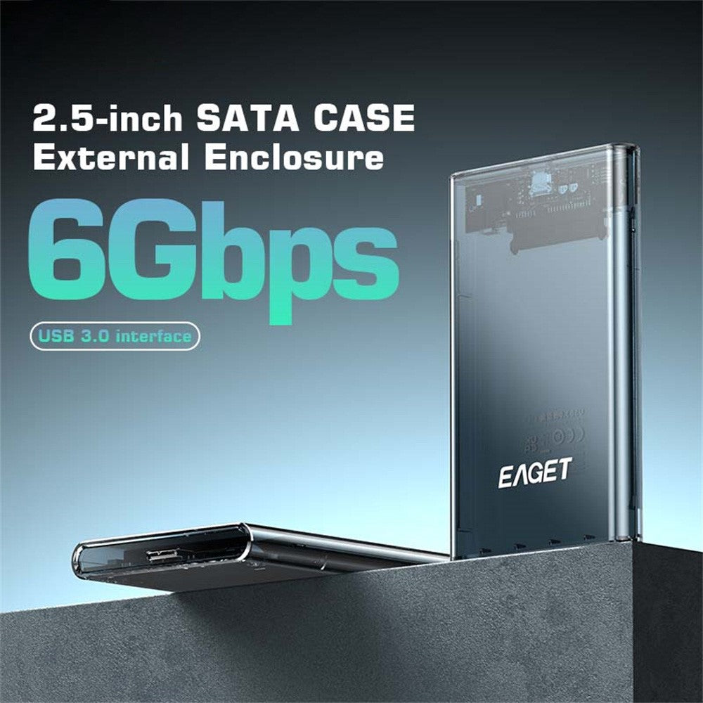 EAGET E16 2.5 Inch Portable External Hard Drive Enclosure USB 3.0 Type-C SATA SSD HDD Hard Drive Case