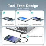 EAGET E16 2.5 Inch Portable External Hard Drive Enclosure USB 3.0 Type-C SATA SSD HDD Hard Drive Case