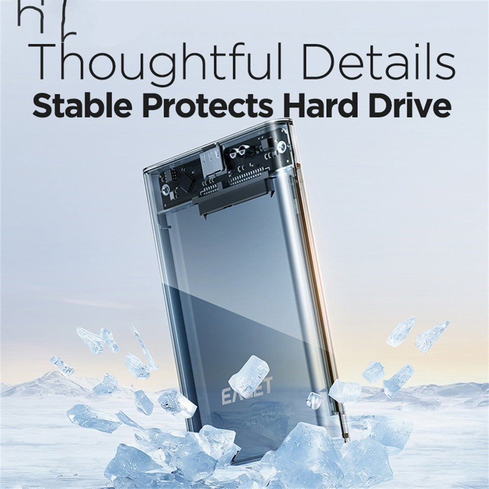 EAGET E16 2.5 Inch Portable External Hard Drive Enclosure USB 3.0 Type-C SATA SSD HDD Hard Drive Case