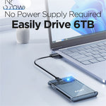 EAGET E16 2.5 Inch Portable External Hard Drive Enclosure USB 3.0 Type-C SATA SSD HDD Hard Drive Case