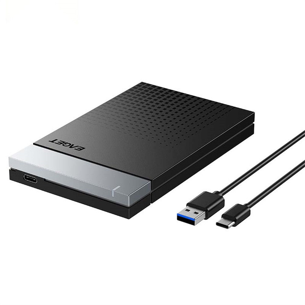 EAGET E51 2.5 Inch External Hard Drive Enclosure Type-C to USB-A Cable Tool-Free 5Gbps SSD & HDD Hard Drive Case