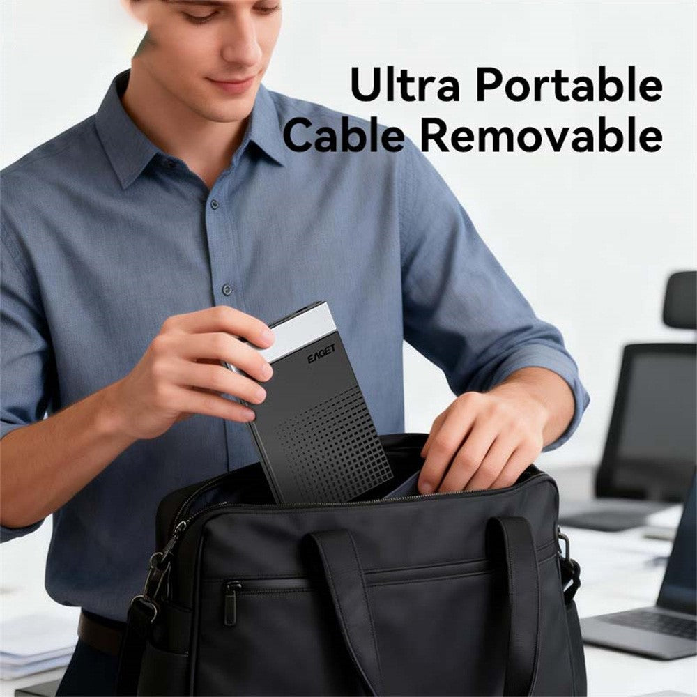 EAGET E51 2.5 Inch External Hard Drive Enclosure Type-C to USB-A Cable Tool-Free 5Gbps SSD & HDD Hard Drive Case