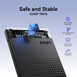 EAGET E51 2.5 Inch External Hard Drive Enclosure Type-C to USB-A Cable Tool-Free 5Gbps SSD & HDD Hard Drive Case