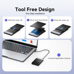 EAGET E51 2.5 Inch External Hard Drive Enclosure Type-C to USB-A Cable Tool-Free 5Gbps SSD & HDD Hard Drive Case