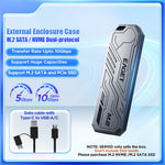 EAGET SE910D M.2 NVMe SATA ekstern kabinet USB3.2 10Gbps harddiskkabinet i aluminiumslegering til 2230 / 2242 / 2280