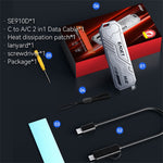 EAGET SE910D M.2 NVMe SATA ekstern kabinet USB3.2 10Gbps harddiskkabinet i aluminiumslegering til 2230 / 2242 / 2280