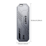 EAGET SE910D M.2 NVMe SATA ekstern kabinet USB3.2 10Gbps harddiskkabinet i aluminiumslegering til 2230 / 2242 / 2280