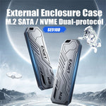 EAGET SE910D M.2 NVMe SATA ekstern kabinet USB3.2 10Gbps harddiskkabinet i aluminiumslegering til 2230 / 2242 / 2280