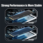 EAGET SE910D M.2 NVMe SATA ekstern kabinet USB3.2 10Gbps harddiskkabinet i aluminiumslegering til 2230 / 2242 / 2280