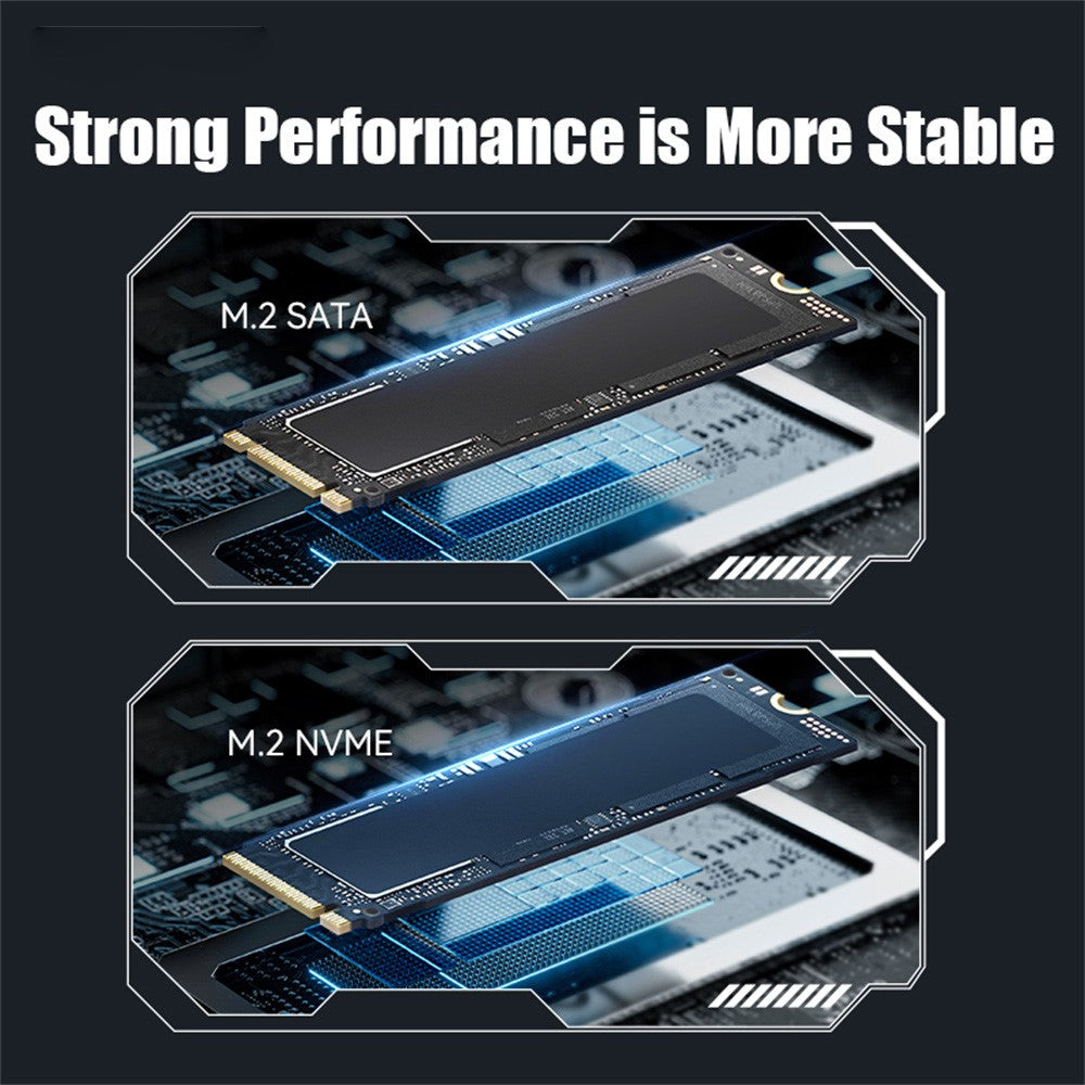 EAGET SE910D M.2 NVMe SATA ekstern kabinet USB3.2 10Gbps harddiskkabinet i aluminiumslegering til 2230 / 2242 / 2280