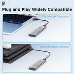 EAGET SE150D M.2 NVMe SATA Enclosure 10Gbps Type-C 3.2 Tool-free Installation Transparent External SSD Hard Drive Case