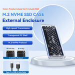 EAGET SE160N M.2 NVMe SSD Hard Drive Case Transparent RGB USB 3.2 Gen2 10Gbps Hard Drive Enclosure