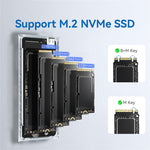 EAGET SE160N M.2 NVMe SSD Hard Drive Case Transparent RGB USB 3.2 Gen2 10Gbps Hard Drive Enclosure