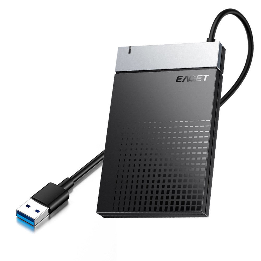 EAGET CE50 2.5 Inch USB3.0 Hard Drive Enclosure with Built-in USB-A Cable 5Gbps SSD HDD External Hard Drive Case