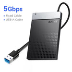 EAGET CE50 2.5 Inch USB3.0 Hard Drive Enclosure with Built-in USB-A Cable 5Gbps SSD HDD External Hard Drive Case