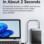 EAGET CE50 2.5 Inch USB3.0 Hard Drive Enclosure with Built-in USB-A Cable 5Gbps SSD HDD External Hard Drive Case