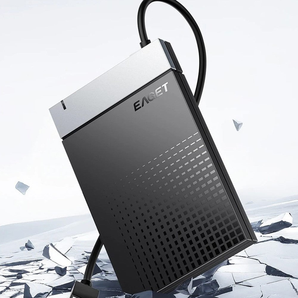 EAGET CE50 2.5 Inch USB3.0 Hard Drive Enclosure with Built-in USB-A Cable 5Gbps SSD HDD External Hard Drive Case