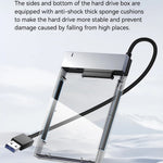 EAGET CE50 2.5 Inch USB3.0 Hard Drive Enclosure with Built-in USB-A Cable 5Gbps SSD HDD External Hard Drive Case