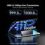 EAGET SE630N M.2 NVMe Single Protocol SSD Enclosure 10Gbps USB 3.2 Type-C External SSD Case, Supports 8TB Max