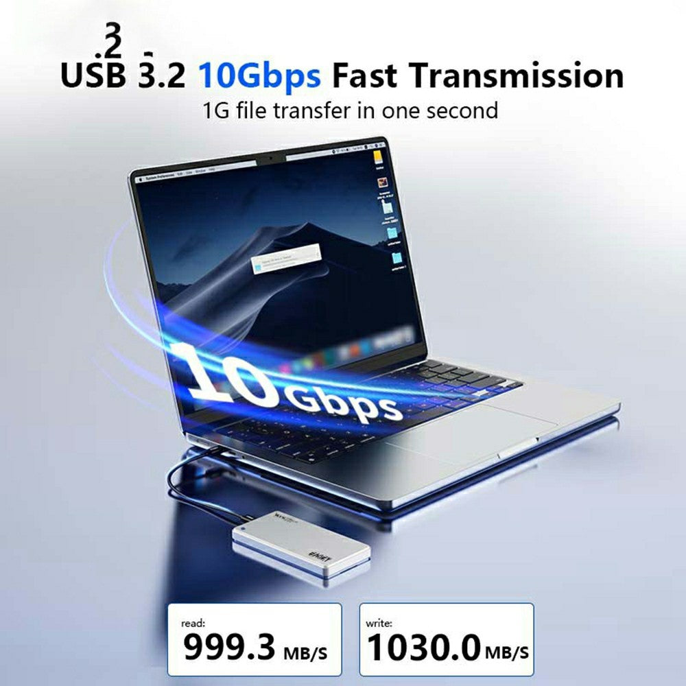 EAGET SE810N M.2 NVMe SSD-kabinet i aluminiumslegering 10 Gbps USB-C eksternt SSD-kabinet understøtter maks. 8 TB