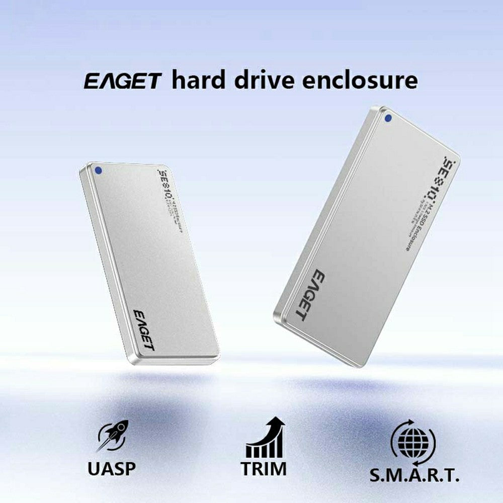 EAGET SE810N M.2 NVMe SSD-kabinet i aluminiumslegering 10 Gbps USB-C eksternt SSD-kabinet understøtter maks. 8 TB