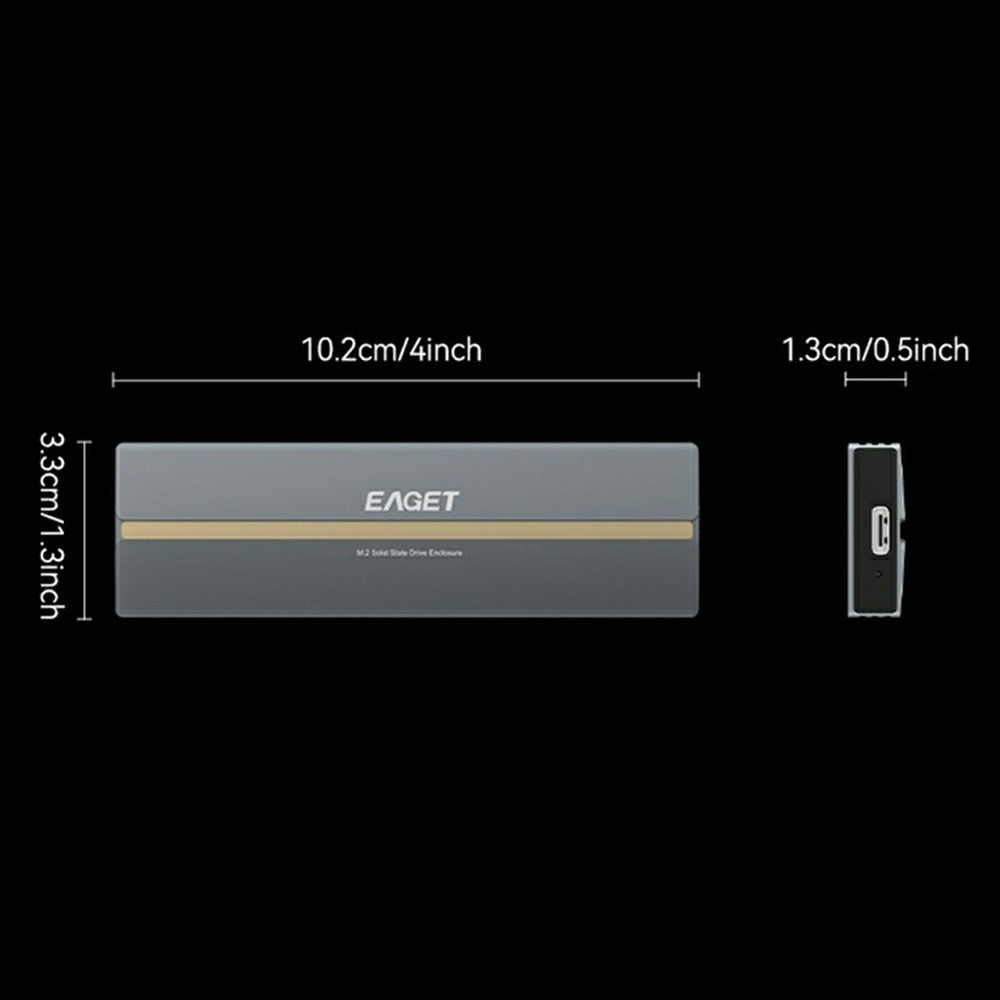 EAGET SE2100 M.2 NVMe SSD Enclosure 20Gbps USB 3.2 Gen2X2 Type-C Aluminum Alloy External SSD Case
