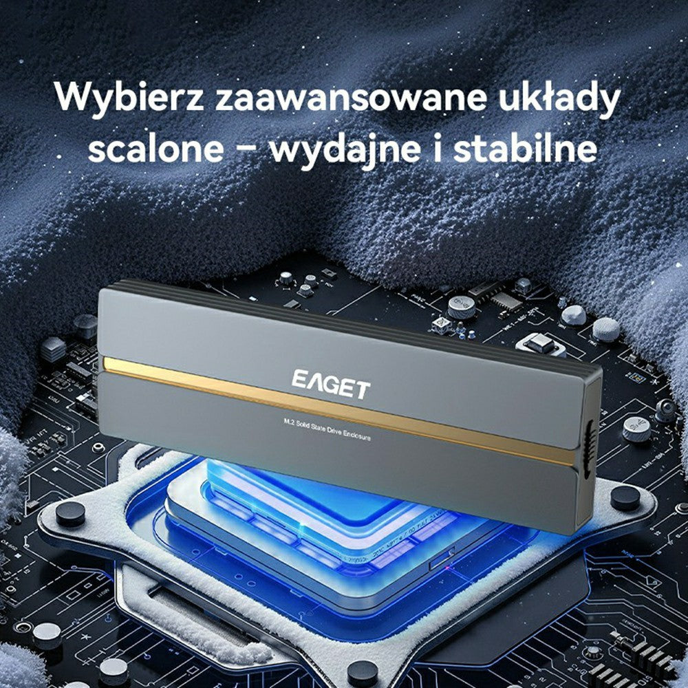 EAGET SE2100 M.2 NVMe SSD Enclosure 20Gbps USB 3.2 Gen2X2 Type-C Aluminum Alloy External SSD Case