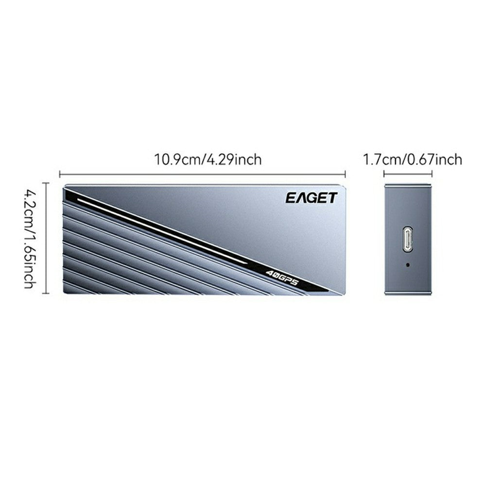 EAGET SE4100 40Gbps USB 4.0 M.2 NVMe SSD Enclosure for 2230 / 2242 / 2260 / 2280 SSD Up to 8TB