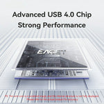 EAGET SE4100 40Gbps USB 4.0 M.2 NVMe SSD Enclosure for 2230 / 2242 / 2260 / 2280 SSD Up to 8TB