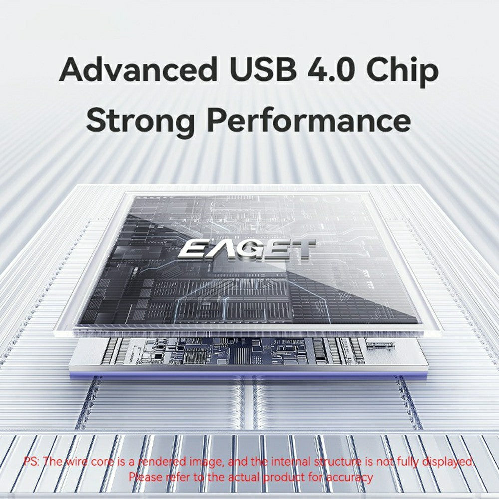 EAGET SE4100 40Gbps USB 4.0 M.2 NVMe SSD Enclosure for 2230 / 2242 / 2260 / 2280 SSD Up to 8TB